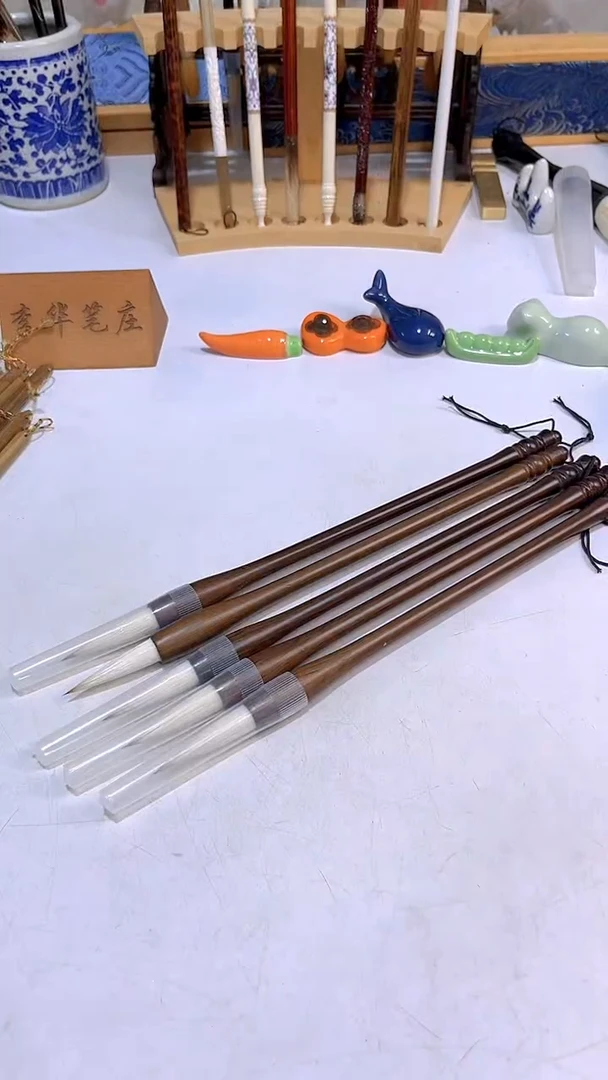 实木中大楷兼毫毛笔5支