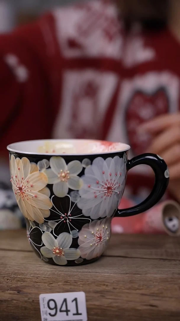 【闪购商品】瓷片设计师手作款 / 花满溪系列 咖啡杯