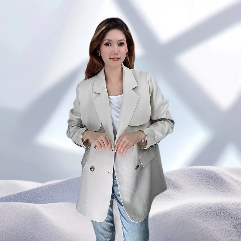 2025春季新款设计感后背开叉洋气宽松西装外套气质职业百搭