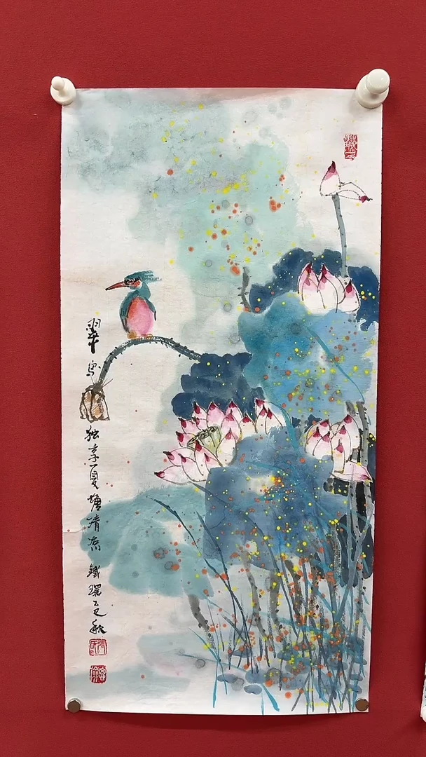 国画手绘原稿-张思俭-荷花-2平尺