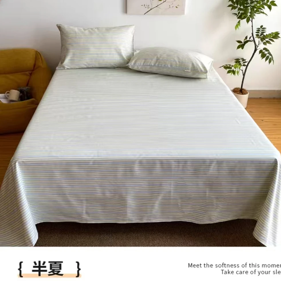 B4443 纯棉大帆布双人床单 半夏270*230学生百搭可爱时尚亲肤