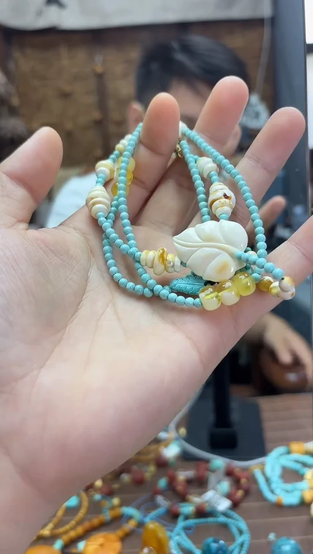 未镶嵌蜜蜡裸石发一件设计款