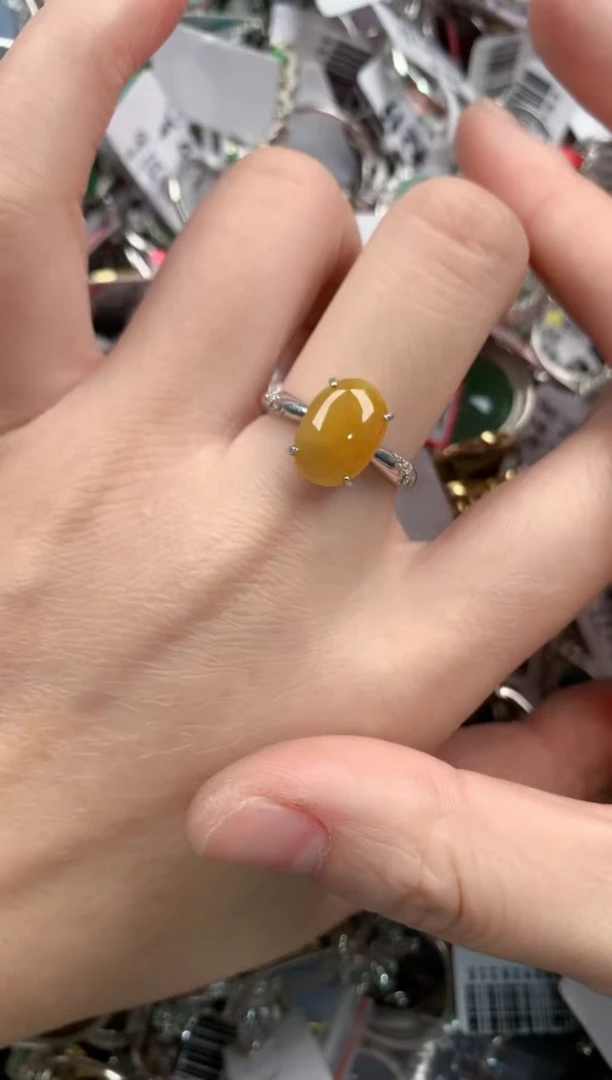 银S925镶嵌戒指翡翠6666----8