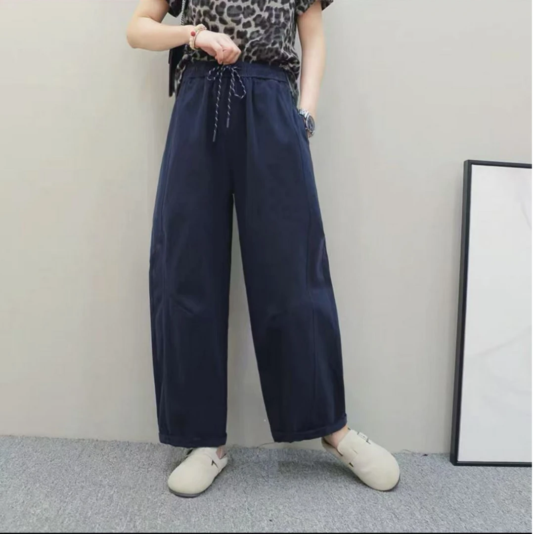 8575-水洗牛仔休闲气球裤（藏青）