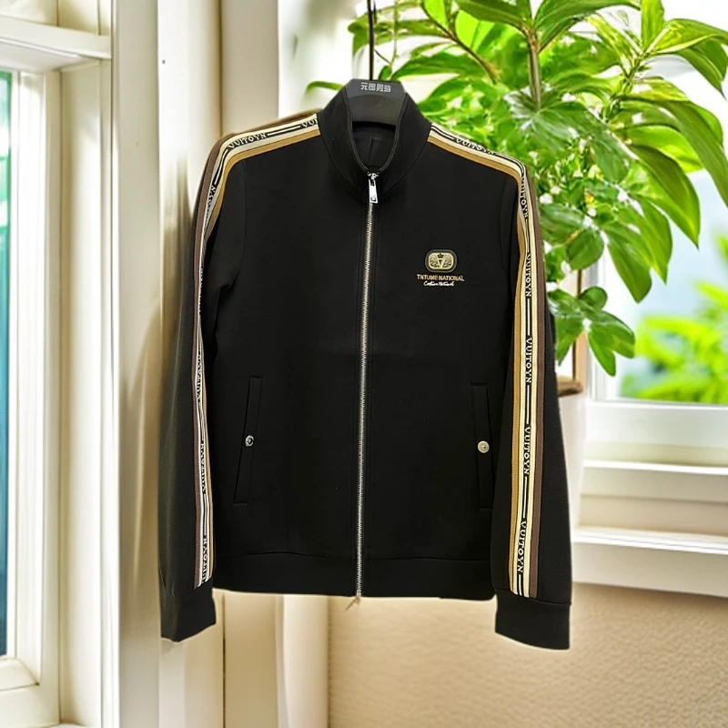 元郎男装611长袖外衣常规透气春季拉链修身型卫衣潮流男士时尚春