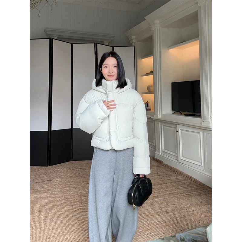 郭九九呢 羽绒服简约气质小泡芙短款面包服羽绒服外套 G925Z18847