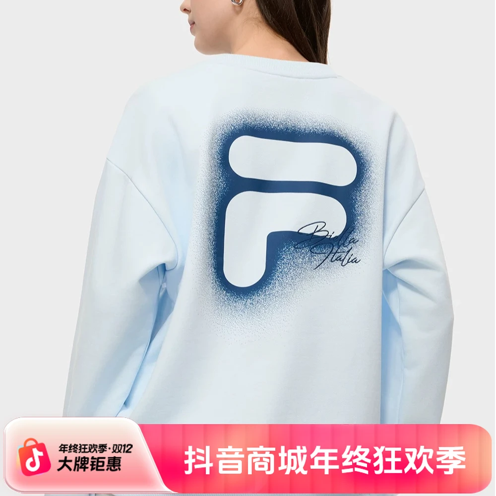 FILA FUSION斐乐潮牌情侣套头卫衣2025秋新款休闲宽松T11U533203