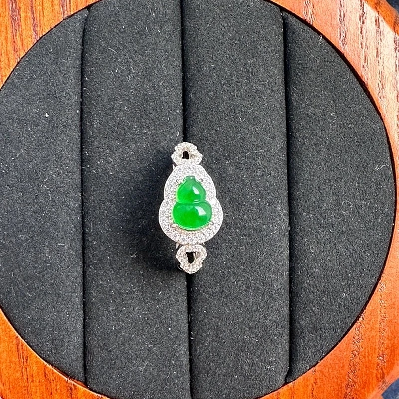 ［爆品回购］天然A货翡翠葫芦褔䘵戒指 气质 时尚