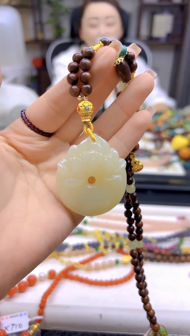 和田玉未镶嵌毛衣链DIY款M631