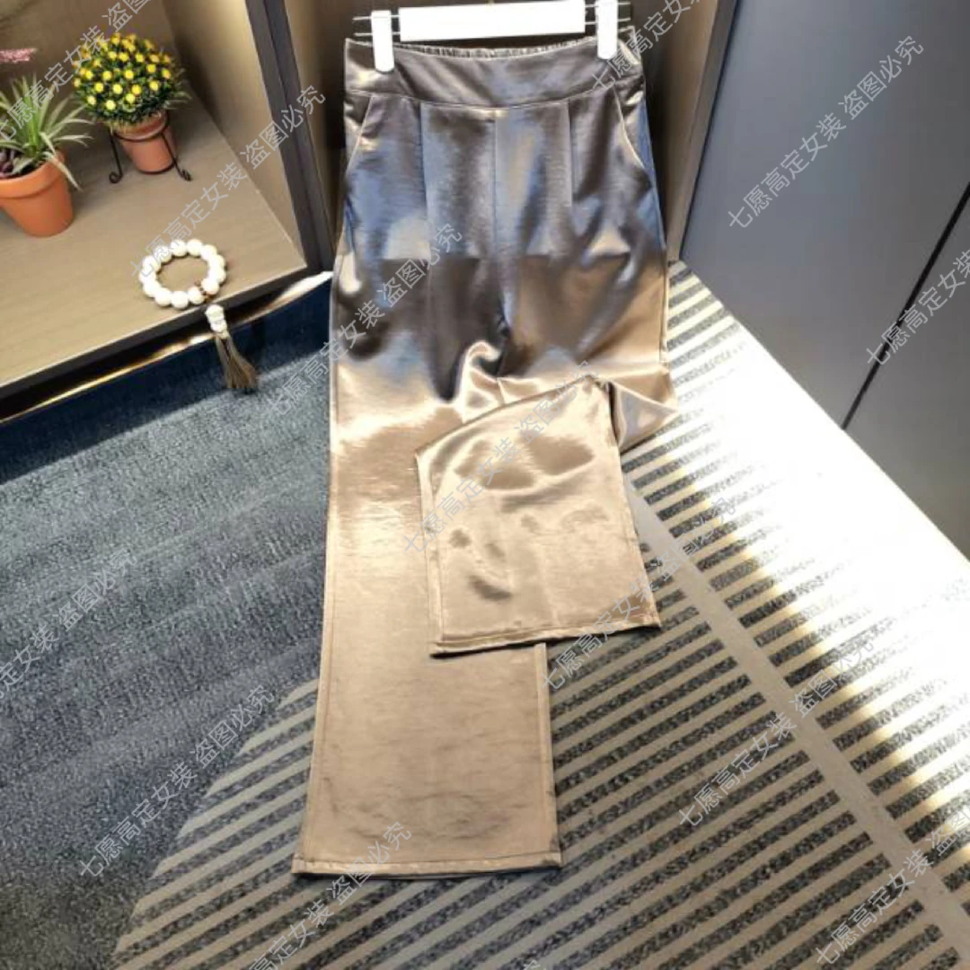 【裤王】高端定制轻奢高腰窄版休闲显瘦直筒裤069