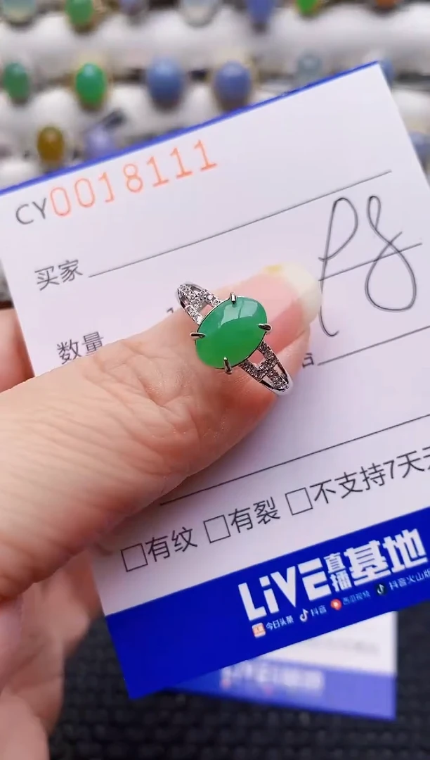 颈饰银S925镶嵌翡翠8111