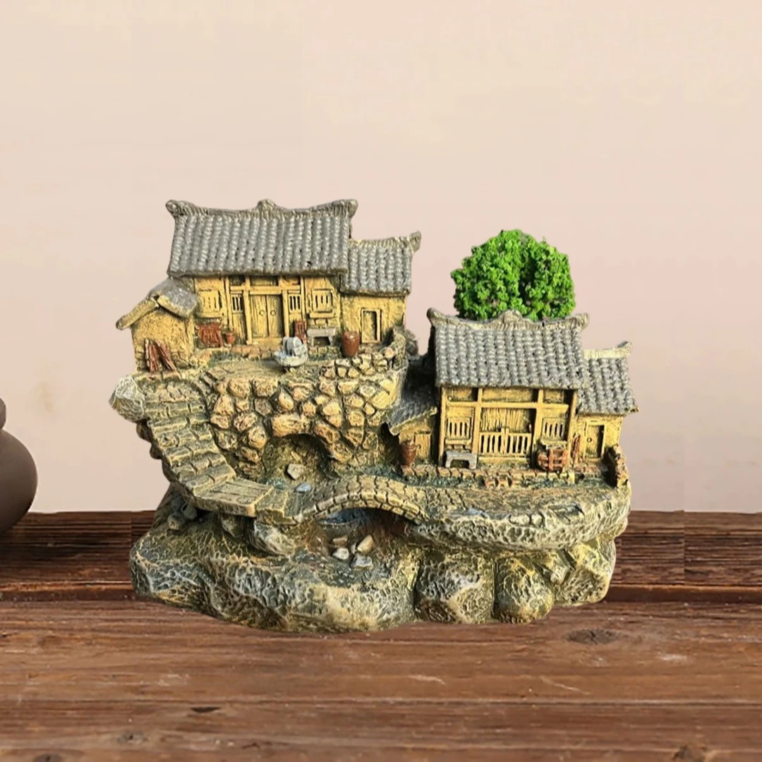 怀乡微景老房子模型创意盆景办公室装饰品微景观造景怀旧造景装饰