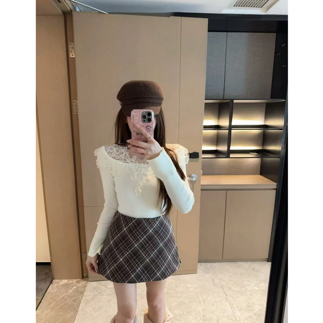 米娜家【心动讯号】泡菜订制重工蕾丝欧根纱花边针织