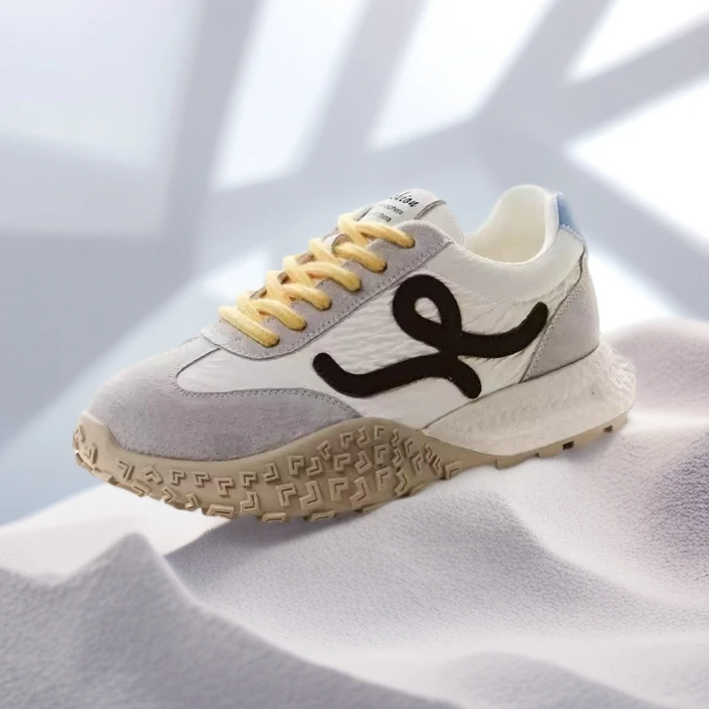 新脚度夏季新款女士老爹鞋透气网布女鞋简约舒适厚底跑步运动鞋子