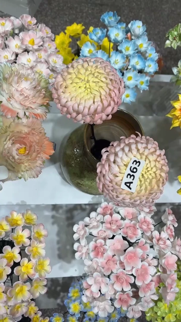 陶瓷花棋*手捏花-A363
