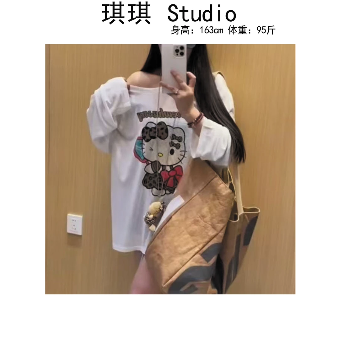 《琪琪家》夏季新款潮流气质时尚印花卡通猫咪字母防晒上衣83286-Y