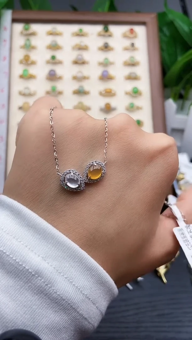 颈饰银S925镶嵌翡翠12