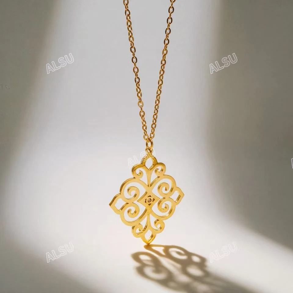 合金项链 ALSU原创经典款民族轻奢镂空毛衣链时尚复古百搭气质