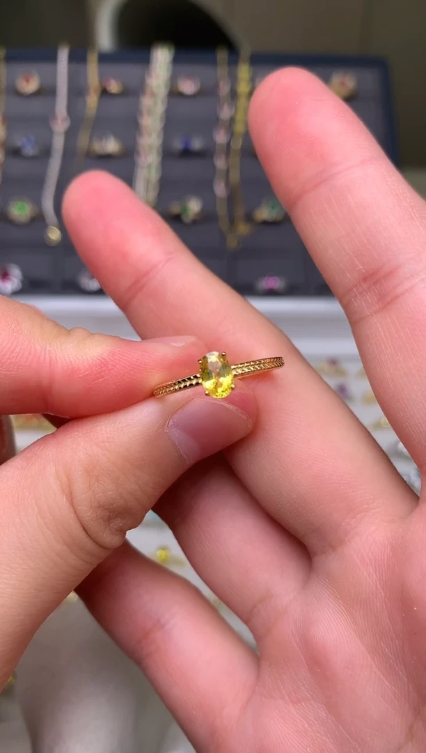 戒指蓝宝石银S925镶嵌戒指