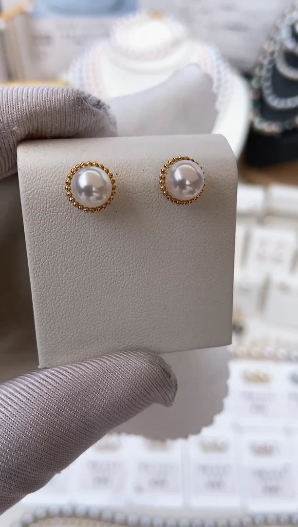 【闪购商品】海水珍珠耳饰18K金镶嵌特选太阳花耳饰