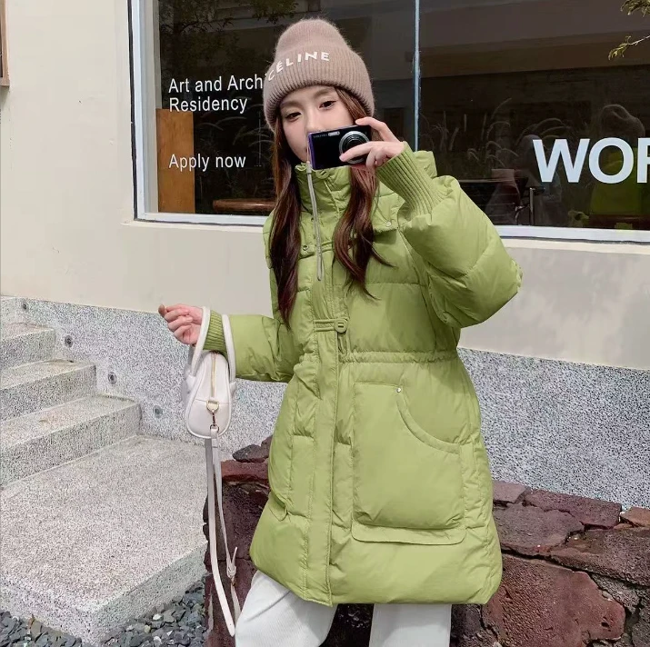 高级感羽绒服女小个子冬季新款中长款加厚白鸭绒0528