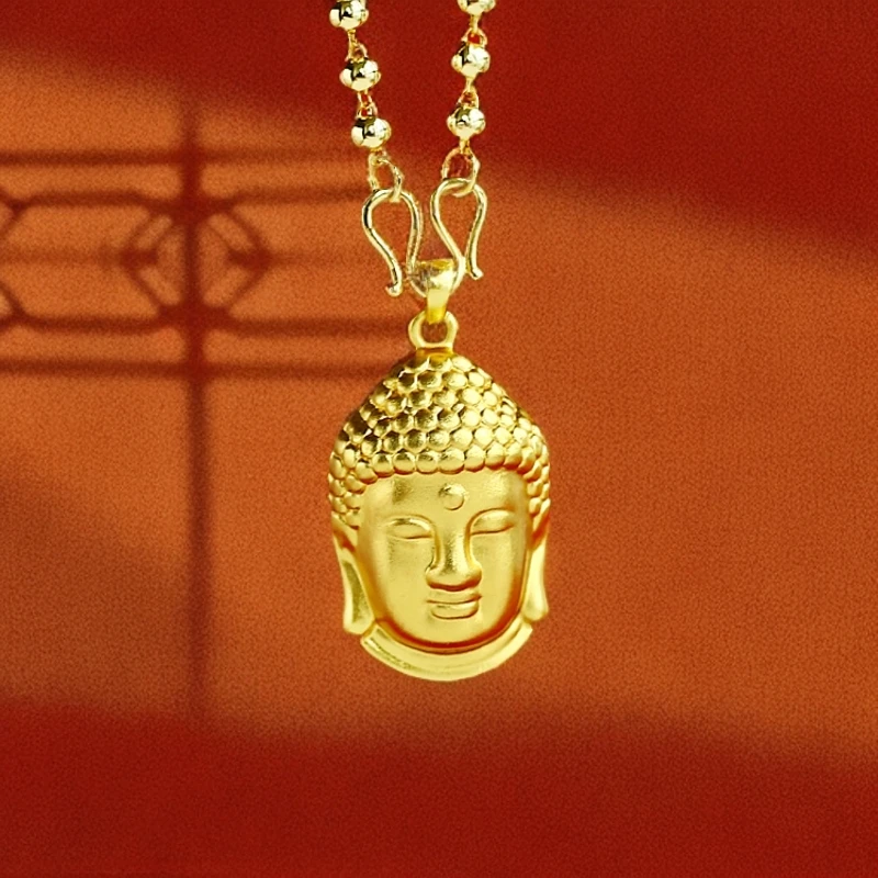 【小小】国潮风百搭大气合金吊坠佛头吊坠+合金圆珠链（ZL72372）