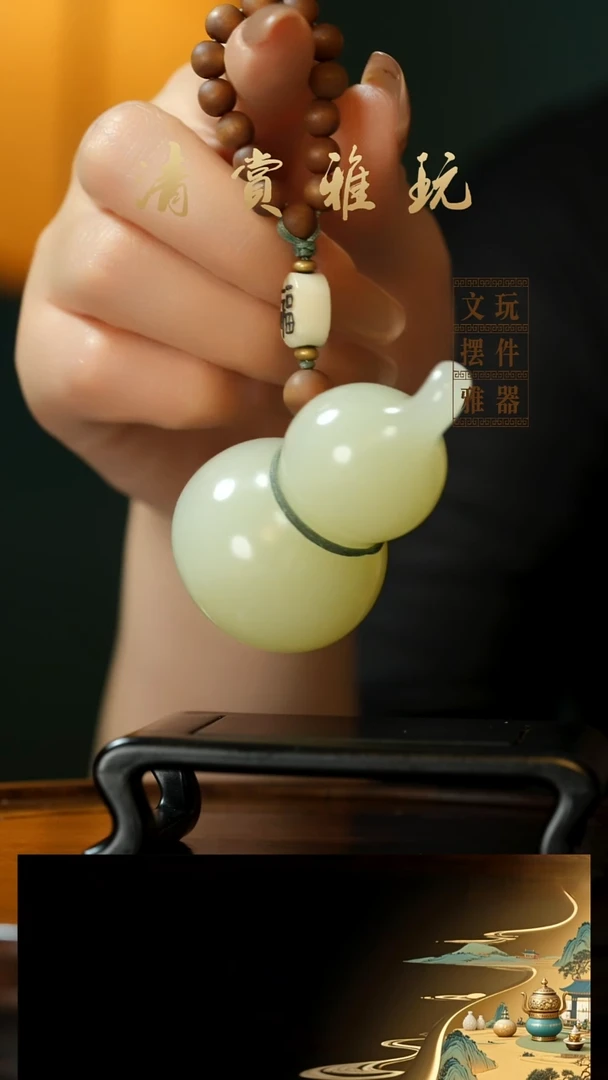 玉《手捻葫芦》手把件摆件
