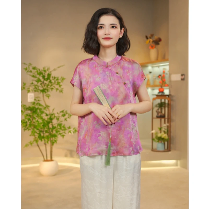 2586新中式国风高定百搭休闲气质复古时尚显瘦小衫上衣