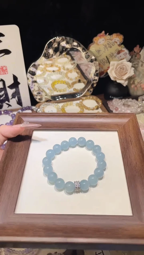 水晶手链未镶嵌海蓝宝手链