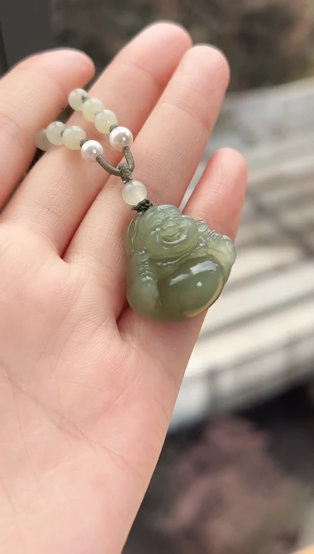 颈饰未镶嵌和田玉25mm佛公