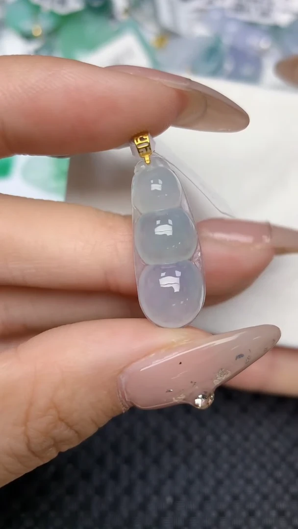 颈饰18K金镶嵌翡翠天然缅甸翡翠a货百元以上9元证书费自理