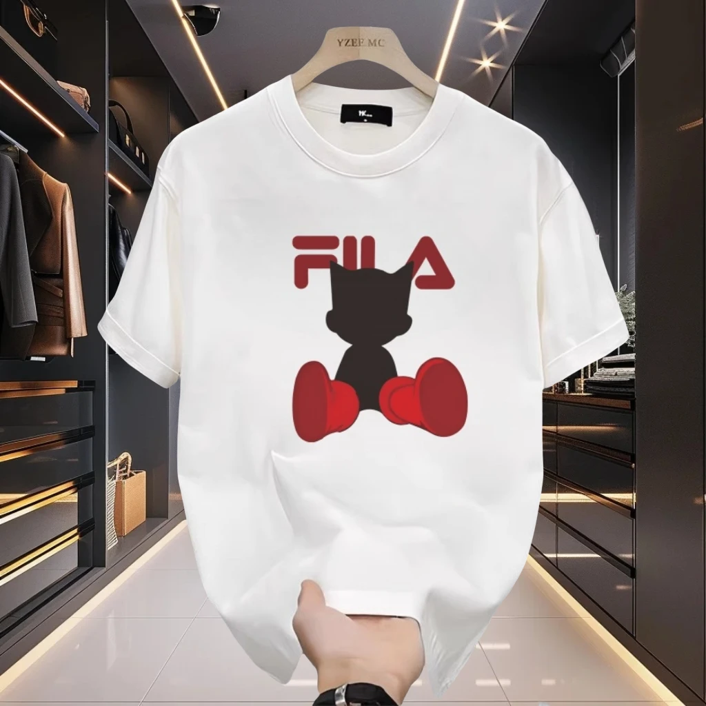 2025新款夏季休闲短袖印花时尚男士潮流百搭纯棉欧货潮流轻奢T恤