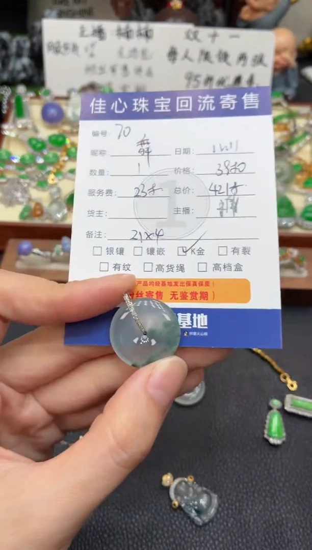 颈饰18K金镶嵌翡翠舞**飞翡翠——1111070