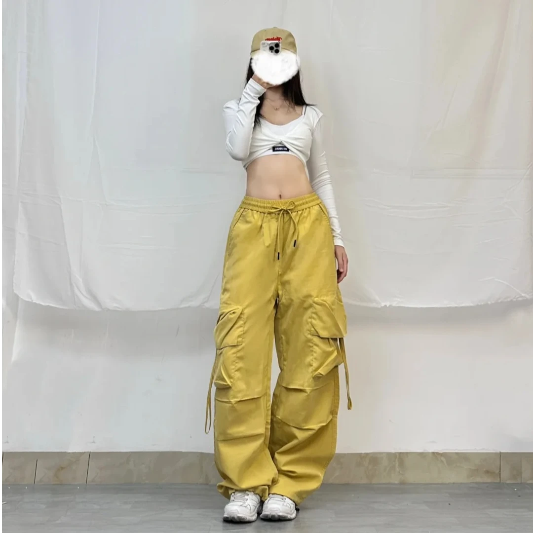 WE11DONE KONNE2025春夏新款时尚机能大口袋工装阔腿裤长裤男款潮