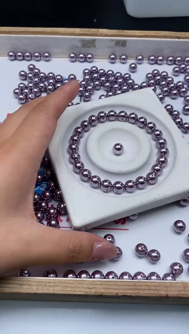 未镶嵌拼合珍珠（马贝珠）散珠B767 紫贝珠8mm30个9.9元