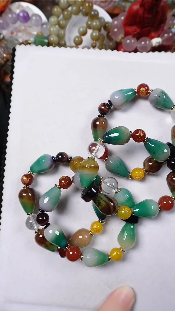合金手链玛瑙/玉髓多彩设计款玛瑙手串 多样性发一