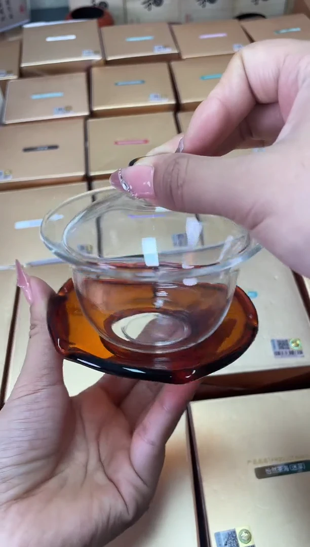 禾器/禅语盖碗/琥珀