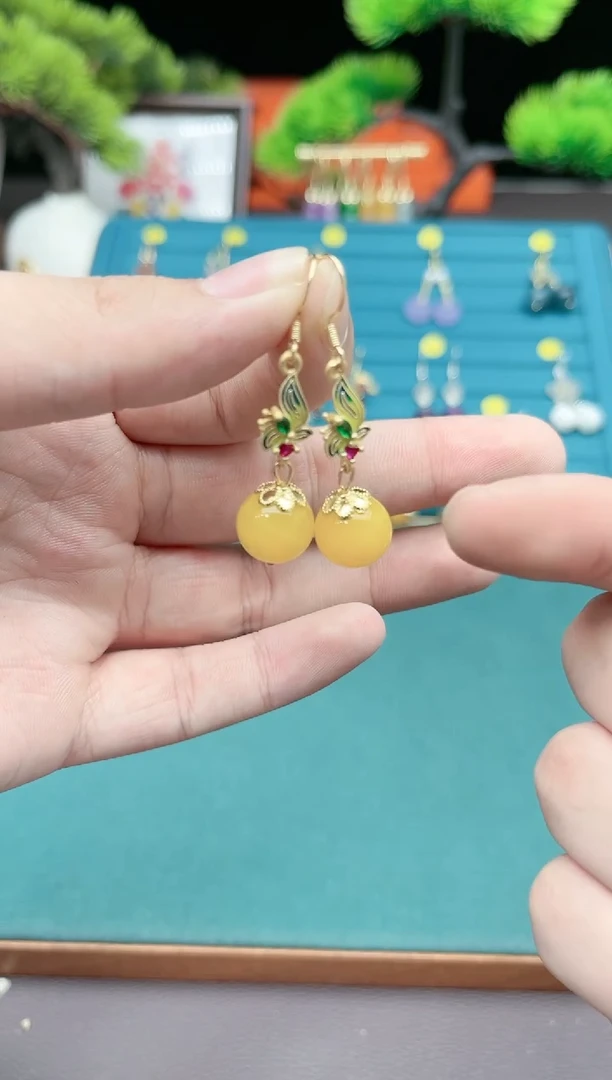 【闪购商品】玛瑙/玉髓耳钉银S925镶嵌318000