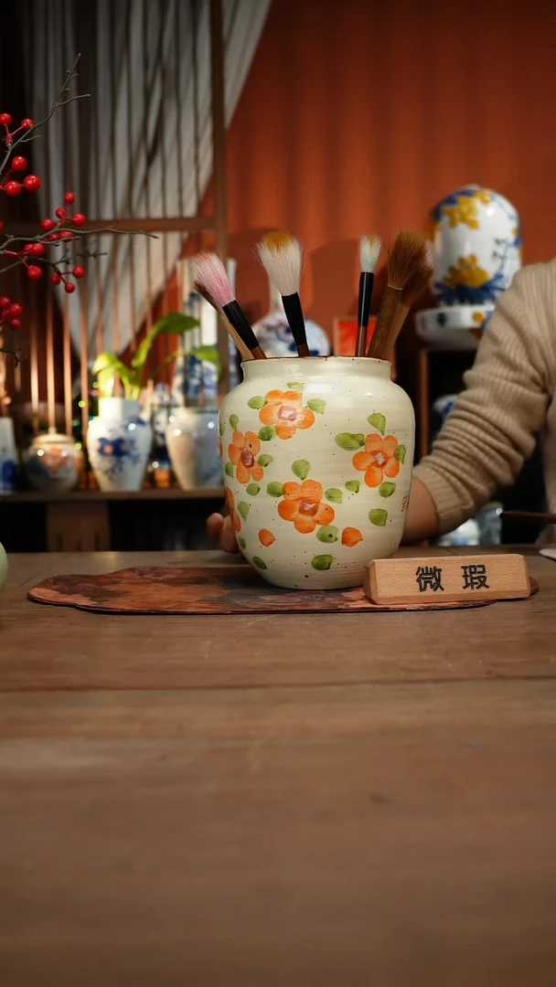 当代高温釉下彩手绘陶瓷餐具
