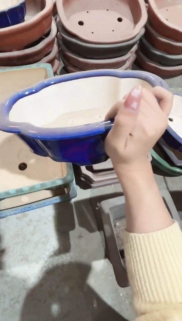 紫砂花盆浅草紫砂花盆微瑕