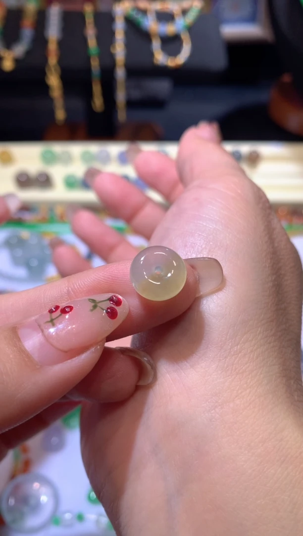 【闪购商品】定制翡翠未镶嵌扣子冰黄 10.5*4.8 800+80