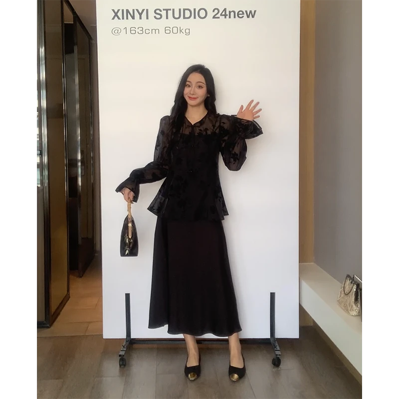 XINYI【梦回南浔】春季新中式开衫外套+吊带连衣裙显瘦X624A01659