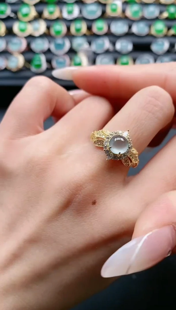 【闪购商品】翡翠戒指银S925镶嵌1111111