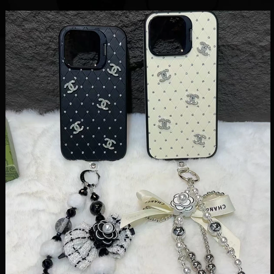 潮牌小香满背闪钻菱格iPhone16promax手机壳13适用苹果14promax