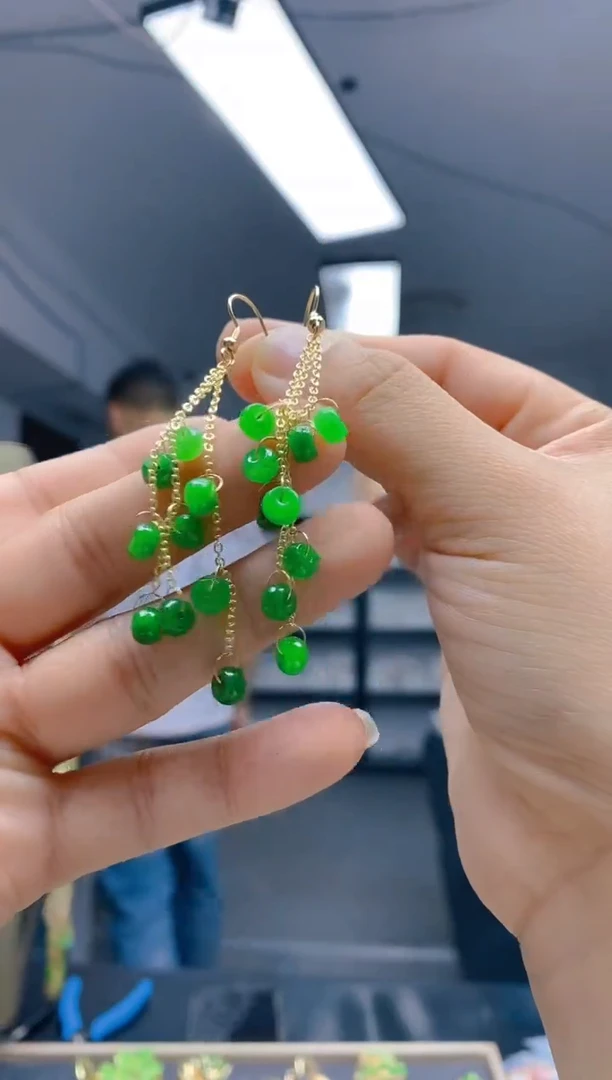 【闪购商品】翡翠耳饰合金78翡翠耳钩