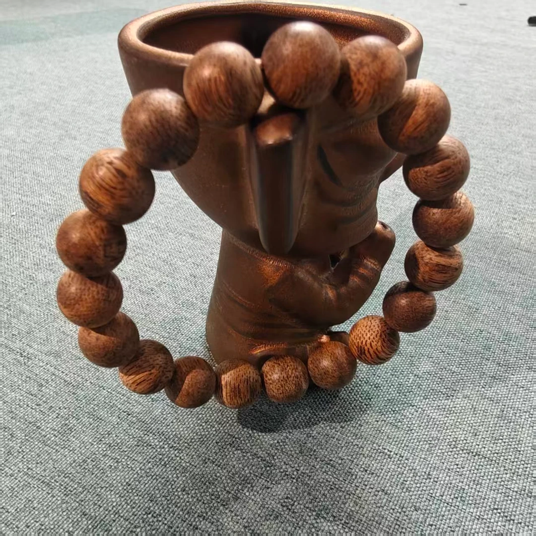 沉香【奇盛】文莱兰花结单圈11mm沉香手串 V004