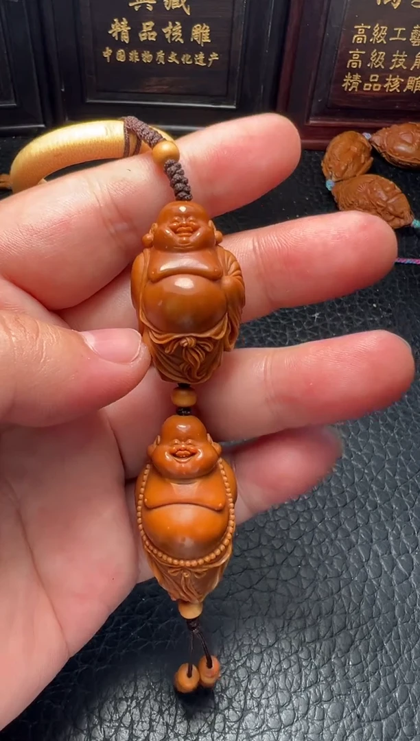 手串/手链橄榄核吴青整身立雕弥勒一对