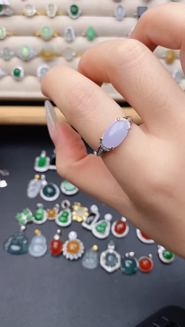 银S925镶嵌戒指翡翠0