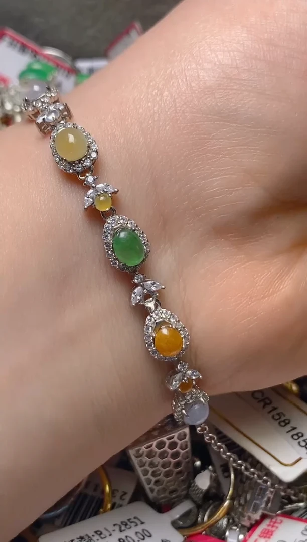 银S925镶嵌戒指翡翠百内无证书