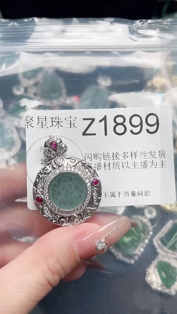 【闪购商品】翡翠颈饰未镶嵌赠皮绳1899